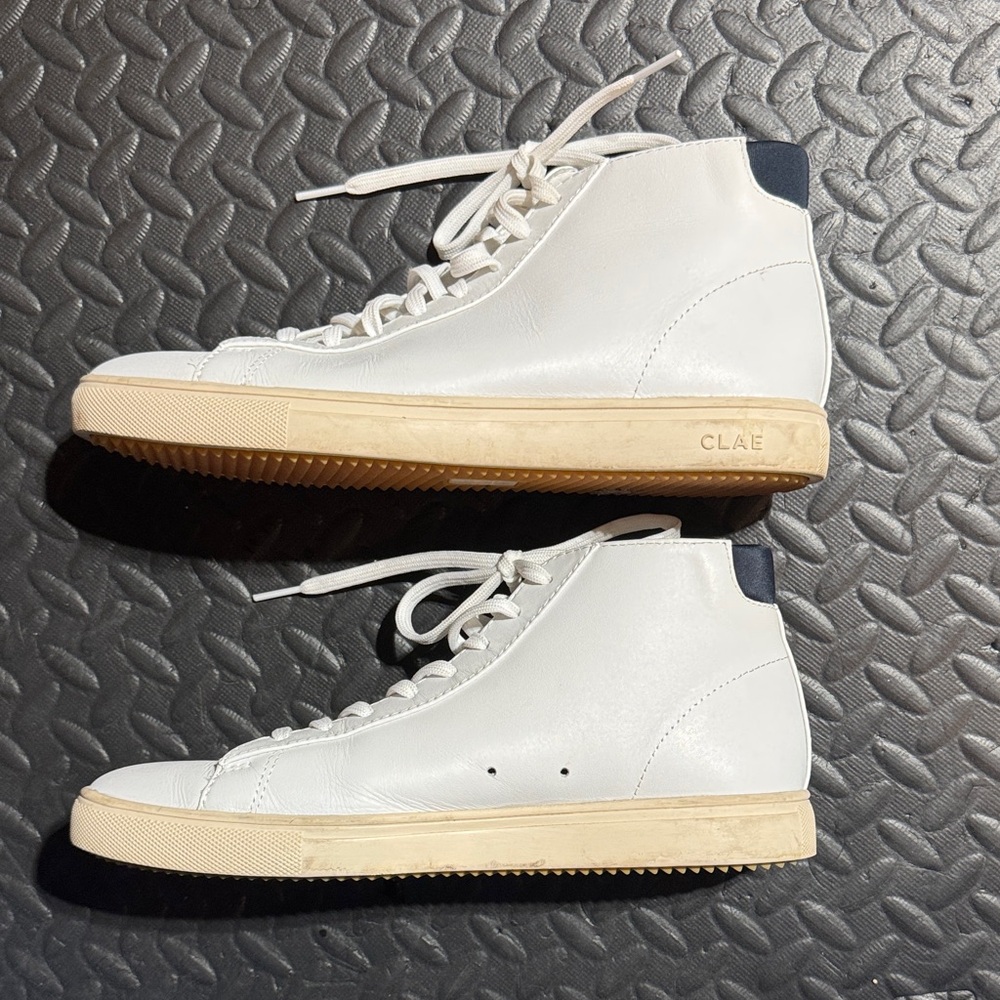 Clae White High-Top Sneakers